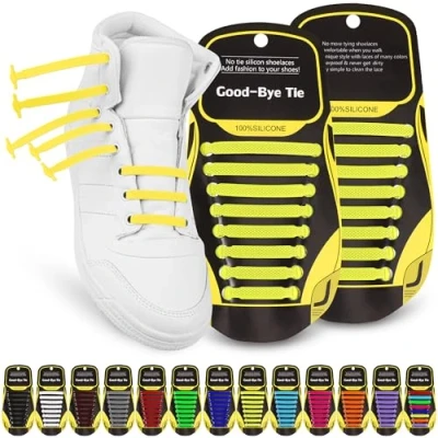 Imagen de SULPO Cordones de Silicona Elásticos Sin Necesidad Atar Planos para Adultos y Ni?os