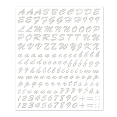 Imagen de 4R Quattroerre.it 1234 Kit Letras Adhesivas Componibles, Plateado
