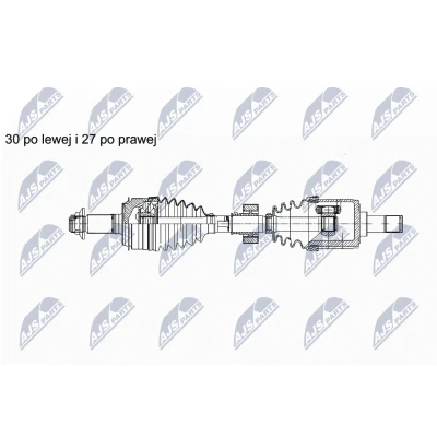 Imagen de NTY NPW HD 056 Árbol de transmisión Eje delantero, izquierda 677 Automática, 5 vel. HONDA: ACCORD 8 Kombi