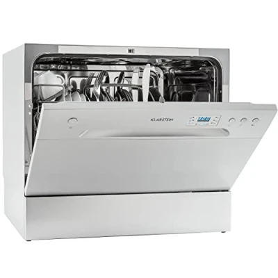 Imagen de Klarstein Amazonia Lavavajillas pequeño Mini Máquina lavaplatos con Aquastop, Diseño compacto, Silencioso a 49 dB, 6 Cubiertos, Tipo: 6, Plateado