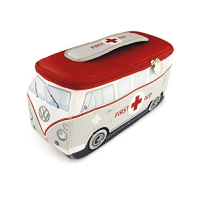 Imagen de BRISA VW Collection Volkswagen Bolsa de Neopreno Universal para cosméticos artículos tocador T1 Camper Bus (Primeros Auxilios/Gris/Grande)