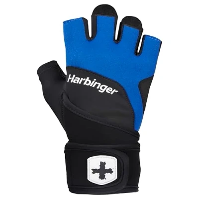 Imagen de Harbinger Training Grip Wristwrap 2.0 Guantes de Halterofilia, Unisex, Azul, Small