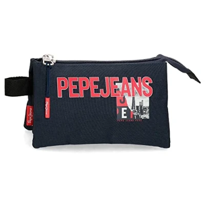Imagen de Pepe Jeans Dikran Estuche Triple Azul 22x12x5 cms Poliéster