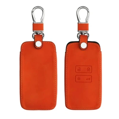 Imagen de kwmobile Funda Compatible con Renault Llave de Coche Smart Key 4 Botones (Solo Keyless Go) Carcasa Piel sintética Protector para Mando en Naranja