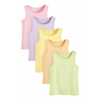 Imagen de Next 5 PACK Regular FIT Top para niños, Talla: 2 3a, Pink beige orange