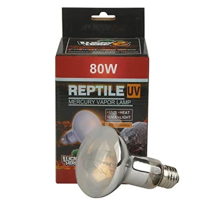 Imagen de Lucky Herp Bombilla de vapor mercurio UVA UVB, 80 W, rosca R80, E27