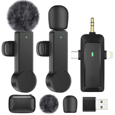 Imagen de BZXZB Lavalier Micrófono para iPhone y cámara Android, grabación de vídeo, transmisión en directo, YouTube, TikTok, Vlog, entrevista