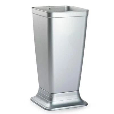 Imagen de AC Paragüero de plástico Modelo Wet Soporte para Paraguas Cuadrado Entrada oficinas, Negocios, hogar Fabricado en España 51,5 x 26 cm Plata