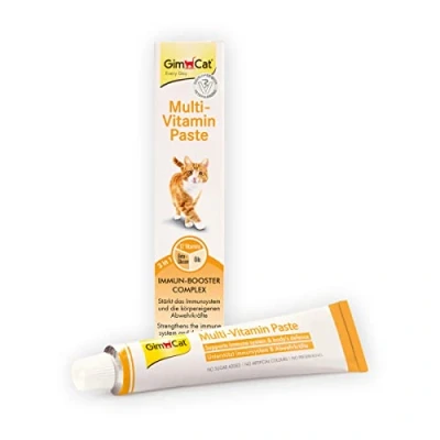 Imagen de GimCat Multi Vitamin, pasta multivitaminas Saludable snack para gatos que activa las defensas y fortalece el sistema inmunológico 1 tubo (1 x 100 g)