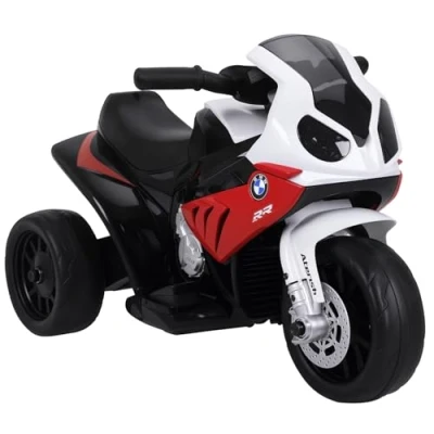 Imagen de HOMCOM Moto Eléctrica para Niños de 18 36 Meses con Licencia BMW S1000RR Motocicleta Batería 6V Infantil Velocidad 2,5 km/h Música Carga 20 kg 66x37x44 cm Rojo