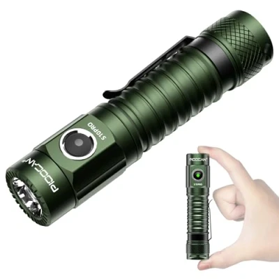 Imagen de PIOOCAN S10Pro Linternas Led Alta Potencia 2500 Lúmenes, Linterna Recargable USB Táctica Militar Potente, Pequeña a Pilas, IPX8 Impermeable 5 Modos Portátil Flashlight Emergencia