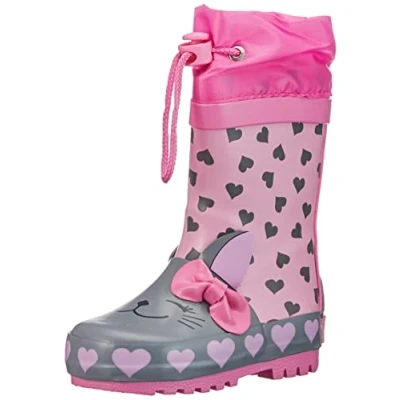 Imagen de Playshoes Katze Botas de agua para niños, Talla: 27, Pink Zapatos