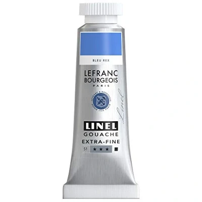 Imagen de Lefranc Bourgeois Linel Gouache Extra Fine Color, Azul Rojizo, 14ml Tube Gouachefarbe