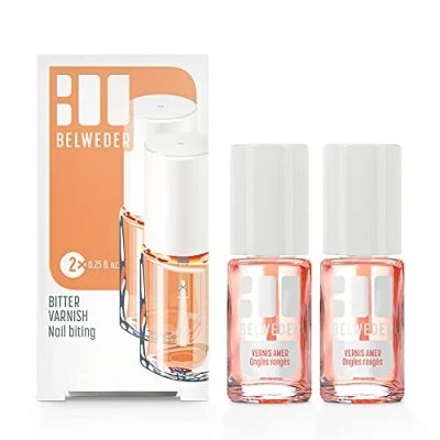 Imagen de BELWEDER Esmalte de uñas amargo 2x7,5 ml Para dejar morderse las Sabor 48h Transparente Disuade y protege