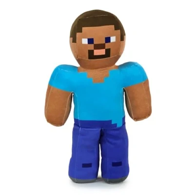 Imagen de Peluche Personajes Videojuego Minecraft Enderman, Llama, Ocelot, Cerdo, Steve, Alex, Creeper, Lobo Calidad Super Soft (Steve)