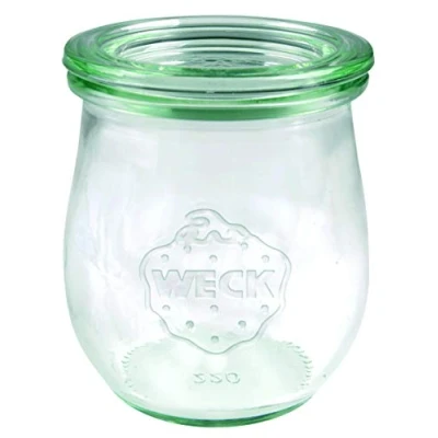Imagen de WECK 762 58307 tarros con forma de tulipán (12 unidades, incluye pinzas + gomas, tapa 60 mm diámetro, conservas, postre, mermelada)