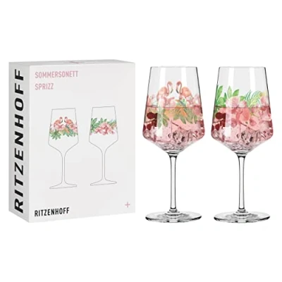 Imagen de Ritzenhoff 3461005 Vaso de aperitivo 500 ml Juego 2 Serie Sommersonett No. 5, piezas, Animal &amp; Planta Made in Germany