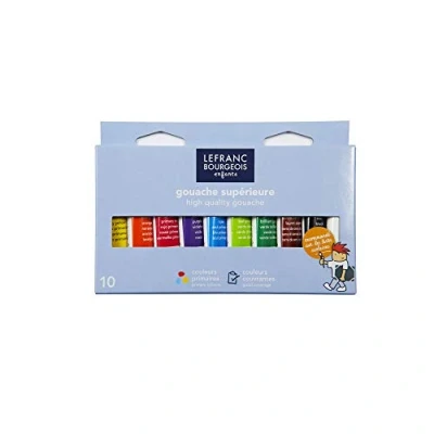 Imagen de Lefranc Bourgeois 807492 Pintura escolar Gouache en tubos de 20 ml, listo para usar, alta opacidad, luminosidad intensa, alto rendimiento