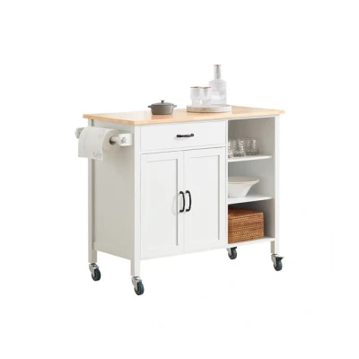 Imagen de SoBuy FKW103 WN Carro de Cocina Carrito Servir Multiusos Estantería on 2 Puertas, 1 cajón y estantes, 108 x 48 89 cm ES