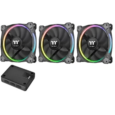 Imagen de Thermaltake Riing 12 RGB Pack de 3 Ventiladores con Software, Color Negro