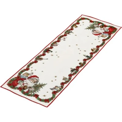 Imagen de Villeroy &amp; Boch Toy&#039;s Fantasy Camino de Mesa XL, 49 x 143 cm, Textil con decoración navideña Papá Noel, algodón y poliéster, Colorido, Grande, Lavable a máquina
