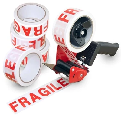 Imagen de Rapesco 1682 Germ Savvy Antibacteriano Dispensador de Cinta Embalaje 960 con 5 Rollos &#039;Fragile&#039;