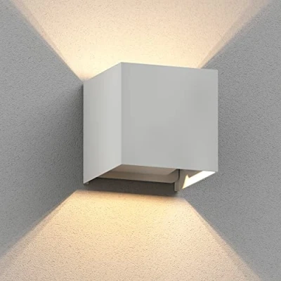 Imagen de ledscom.de aplique CUBEL para exterior, IP65, luz ascendente/descendente, blanco mate, angular, 1x G9 máx. 10W, ascendente y descendente, aplique,