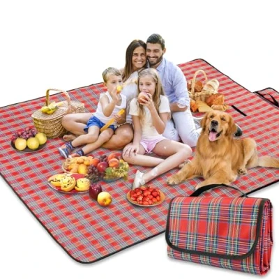 Imagen de BAXIWUY Manta de Viaje para Pícnic con Base Impermeable 150 x 200 cm Picnic Camping Grande Esterilla Playa y Plegable Portátil Playa, Parque, Barbacoa, Pícnic, Senderismo, Viajes (Rojo)