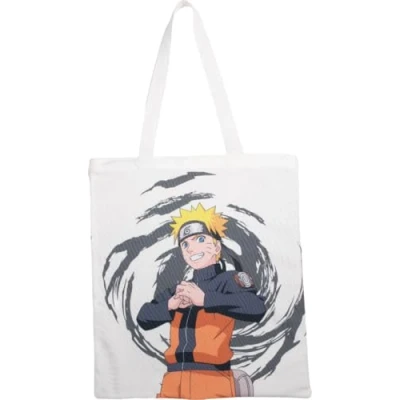 Imagen de Konix Naruto Shippuden Bolsa Tote Bag de asas largas 38 x 42 cm 100% poliéster Diseño Blanco