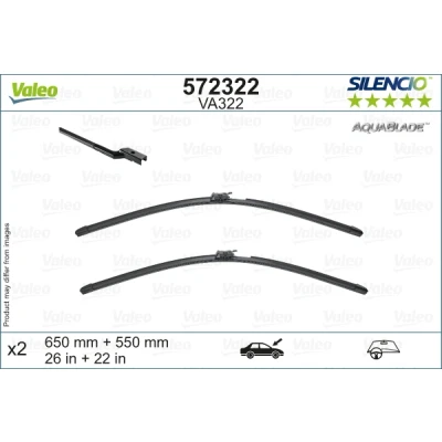 Imagen de Limpiaparabrisas Valeo 572322 delante Escobilla con hoja plana Top Lock sin calentamiento