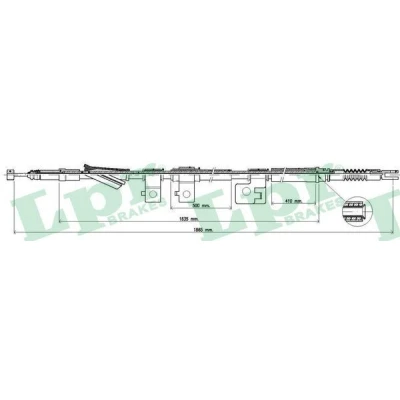 Imagen de LPR C0310B Cable de Freno Mano 1870/1640 Discos ROVER: 600, HONDA: ACCORD 4 Aerodeck