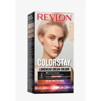 Imagen de Revlon Colorstay Tinte Pelo Mujer, Coloración Permanente de larga duración, Incluye mascarilla potenciadora del color, Hasta 8 semanas Tono 01 Rubio Extra Claro Ceniza