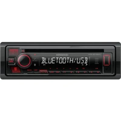 Imagen de Autoradio para Coche Equipo de Audio Manos Libres Receptor CD, USD, Bluetooth lluminacíon roja, Control Remoto con App, 50V Salida Radio KENWOOD KDC BT460U
