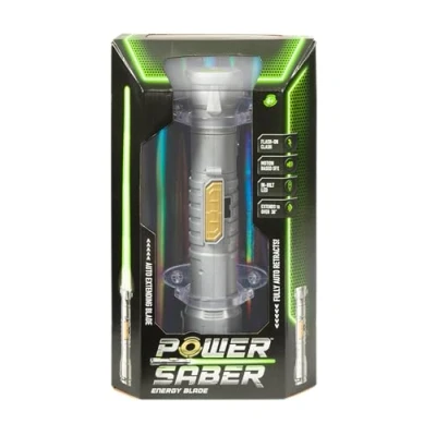 Imagen de POWER SABER Verde Sable Láser para Niños y adultos a Partir de 6 Años Extensible Retráctil Juguete Luminoso Realista Seguro 30cm/Desplegado 89 cm Caja Abierta