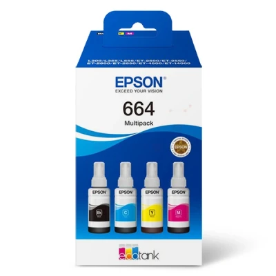 Imagen de Epson 664 MultiPack Tinta 4 Colores para EcoTank, Standard