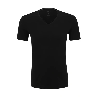 Imagen de Icebreaker Merino Anatomica SS V Camiseta interior, Hombre, Talla: Large, Black/monsoon