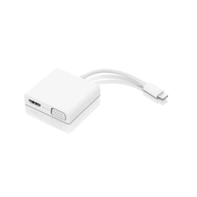 Imagen de Adaptador Lenovo USB C 3 in 1 Hub ROW, HDMI, VGA, 3.0, Blanco