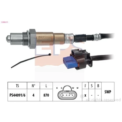 Imagen de EPS 1.998.511 Sonda lambda con material de fijación térmico, plana, Rosca engrasada FORD: Focus Mk4 Hatchback, FIESTA 7