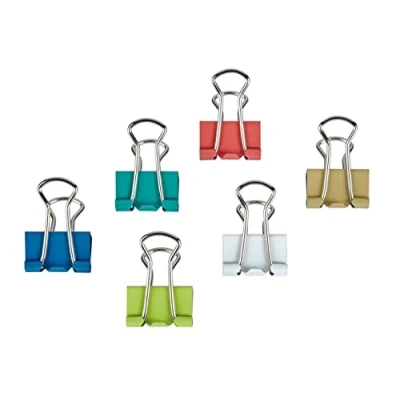 Imagen de MAUL Pinzas originales mauly (12 unidades) de 19 mm, fijación con 7 mm para sujetar hasta 70 hojas papel, versátil en la oficina, como utensilios cocina y el hogar, multicolor
