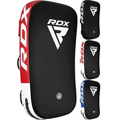 Imagen de RDX Thai Pads Paos Muay Kick Boxing Entrenamiento, Maya Hide Cuero Boxeo Almohadilla, Escudo Manoplas para MMA Kicking Sparring Artes Marciales Taekwondo Training Pad, Vende como Solo Artículo