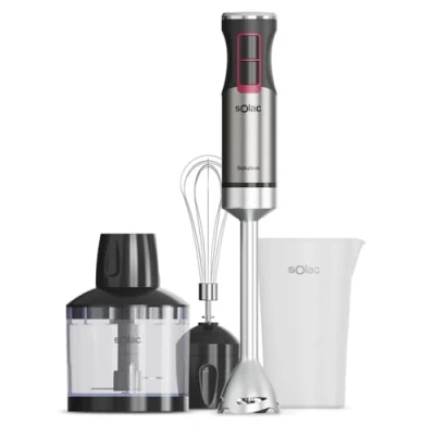 Imagen de Solac Solution Batidora mano 1503 1500W 4 cuchillas inox Varilla Turbo Ergonómica Antisalpicaduras Desmontable Lavavajillas Incluye Accesorios