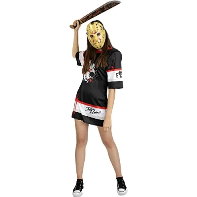 Imagen de Funidelia Disfraz de Jason Viernes 13 Hockey Oficial para Mujer Talla XL Friday The 13th, Películas Miedo, Terror Color: Negro Licencia: 100%