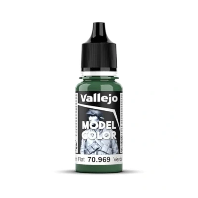 Imagen de Vallejo Model Color Pintura Acrílica Verde (Park Green Flat) Acabado Mate, 18 ml. Autonivelante y Sistema BSL para Modelismo Figuras