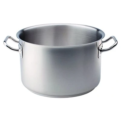 Imagen de Ollas Agnelli Alta Cazuela con Dos Asas, 18/10 de Acero Inoxidable, Plata, 15 litros