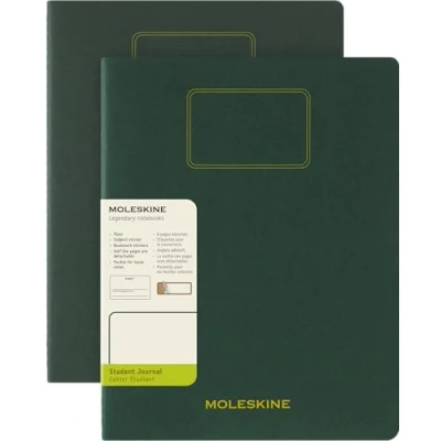 Imagen de Moleskine Student Cahier Journal, Set de 2 Cuadernos para Apuntes con Páginas Blancas Desprendibles, Cubierta Cartón y Adhesivos, Color Verde Mirto, Formato XXL 21,6 x 27,9 cm