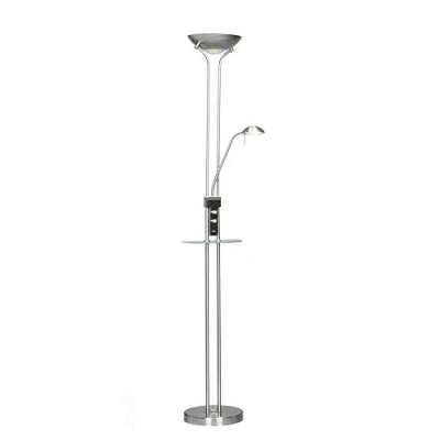 Imagen de CristalRecord Lámpara de pie LED con USB Alari níquel