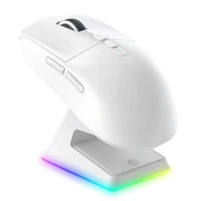 Imagen de VGN GAMEPOWER ATTACK SHARK X6 SUPERLIGHT Ratón Gaming Inalámbrico, Estación de carga, 49g Ultraligero Mouse PC G502, 26000DPI, PixArt PAW3395, 2.4G/Bluetooth/Cableado, Batería 200 Horas, Blanco