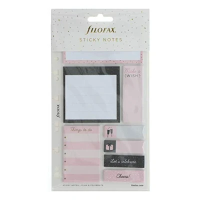 Imagen de Filofax Notas adhesivas de confeti, 132702, rosa, 95 mm x 164
