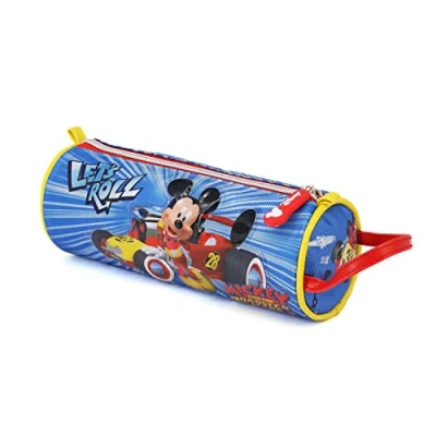 Imagen de Disney Mickey Mouse Racers Estuche Portatodo Cilíndrico, Azul, 22 x 9 cm