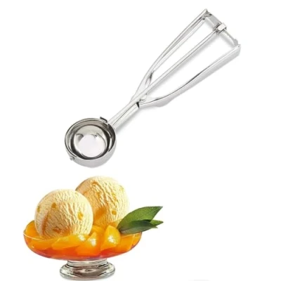 Imagen de Cucharas para galletas de acero inoxidable, Cuchara helado inoxidable con gatillo, helado, melón, pastel, masa galletas(4 cm)